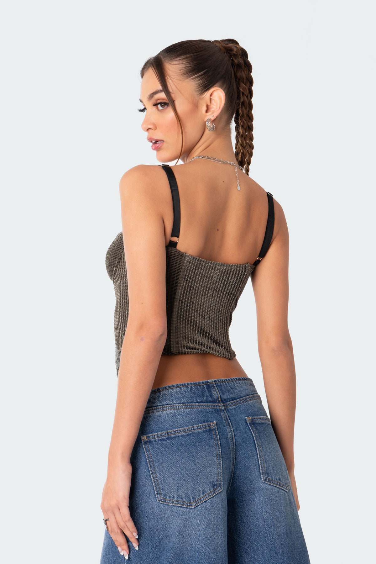 Lacey Cupped Velvet Corset - Image 5