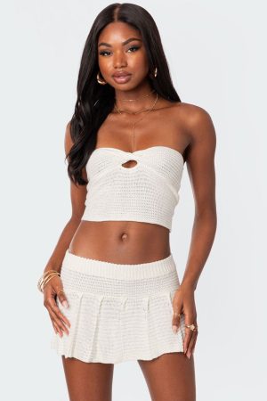 Kiera Twist Front Knit Tube Top