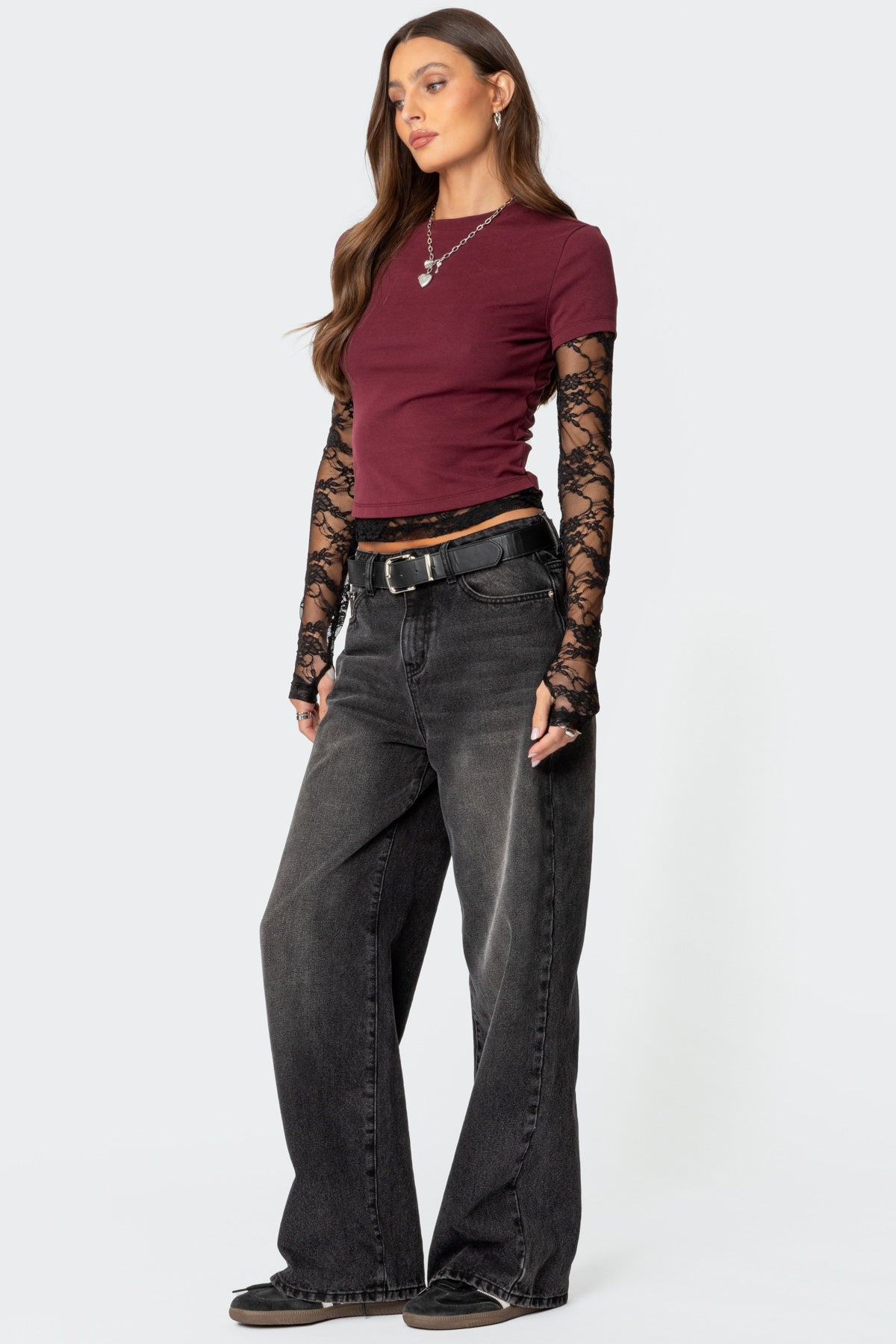 Layered Lace Sleeve Top - Image 4