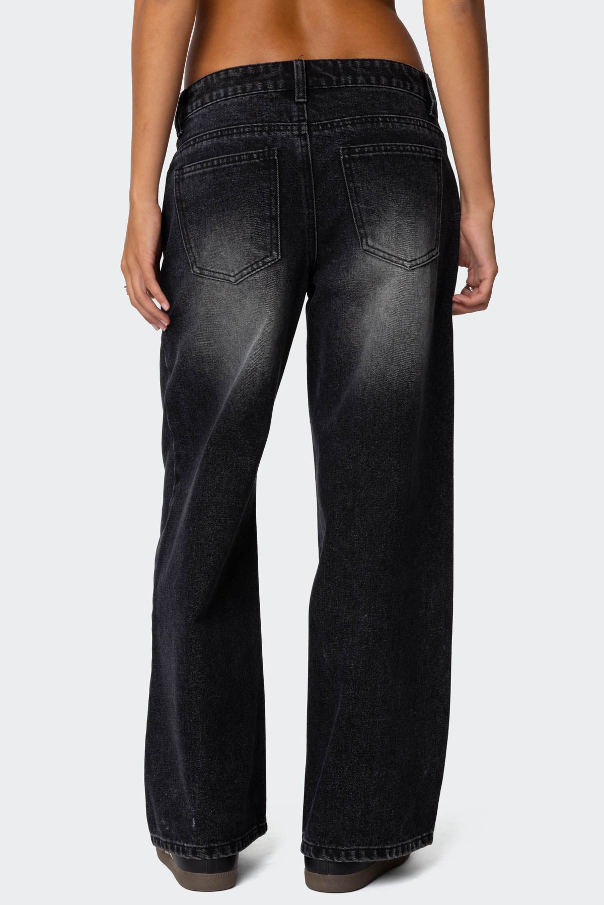 Petite Magda Acid Wash Low Rise Baggy Jeans - Image 5
