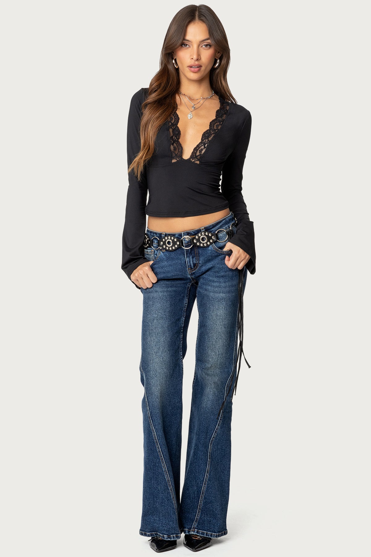 Tina Lacey Plunge Neck Top - Image 4