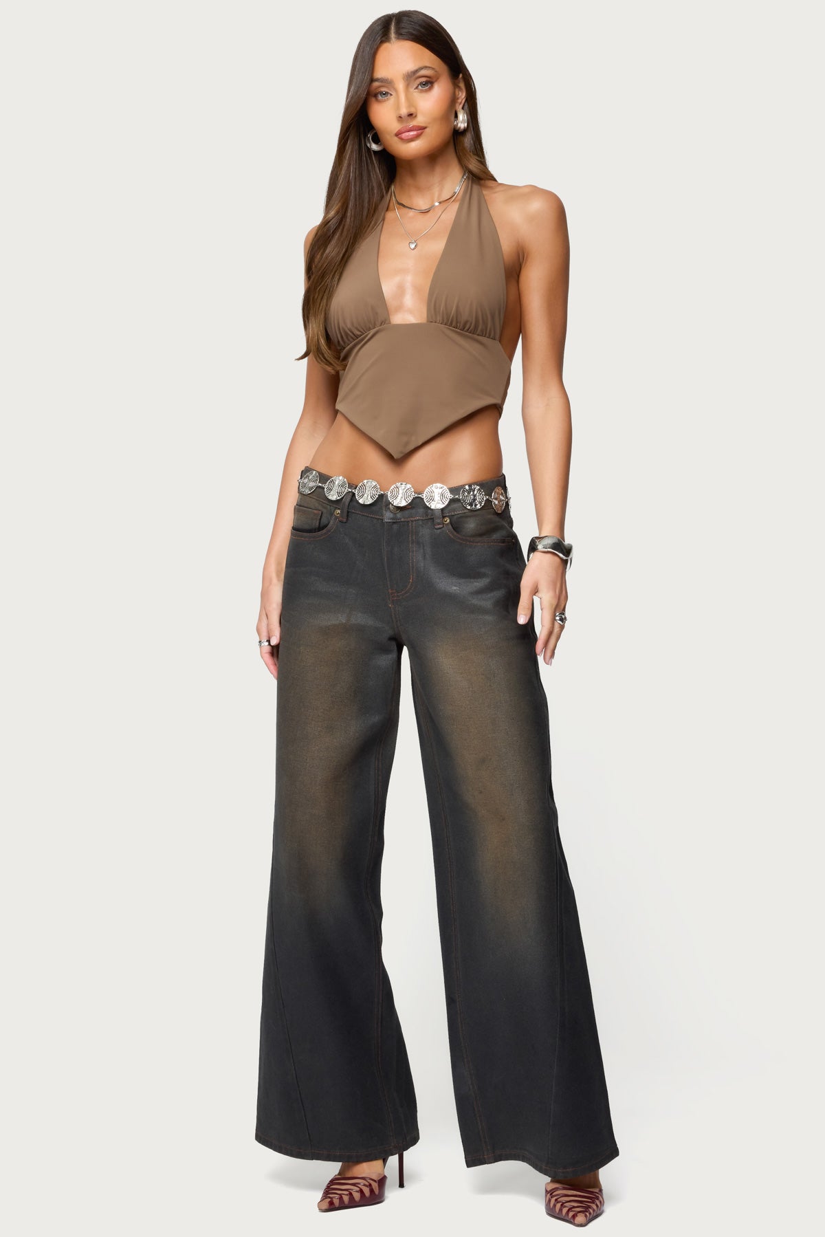 Open Back Triangle Halter Top - Image 6