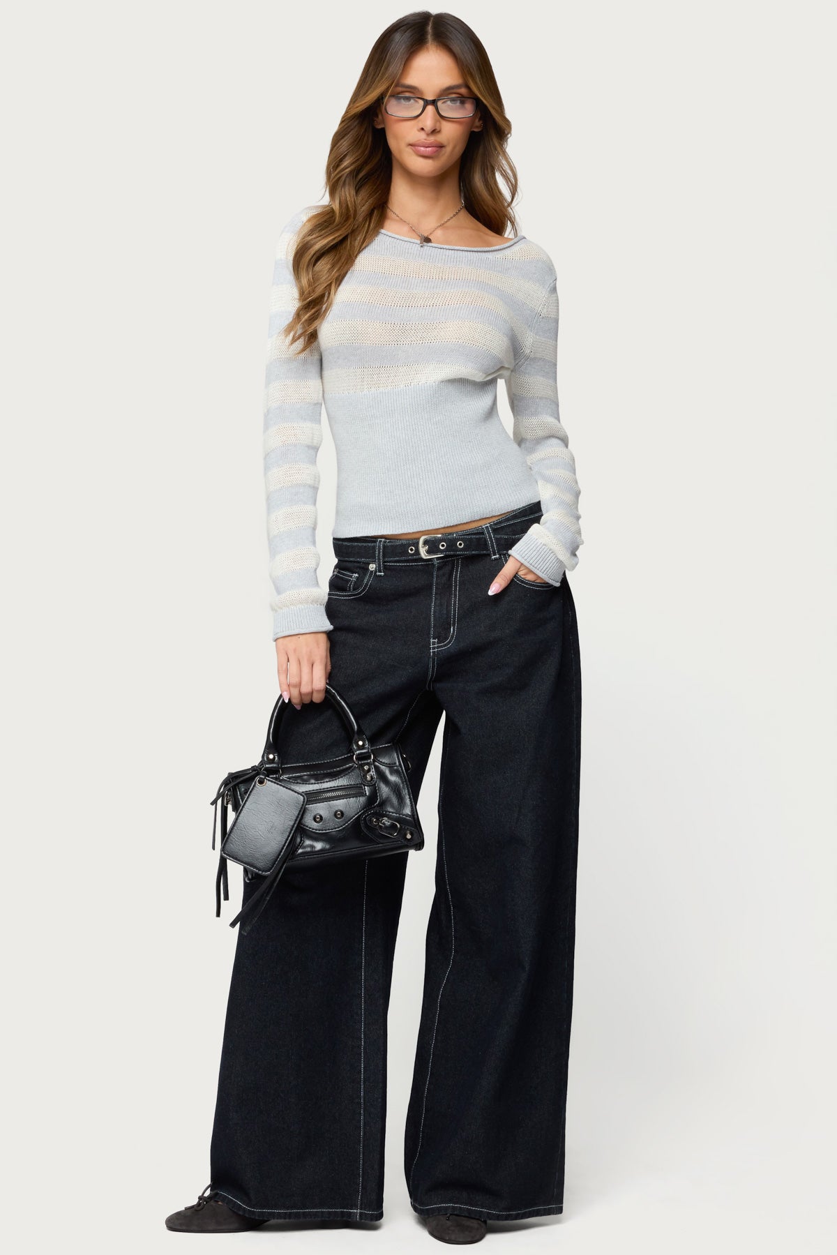 Cornella Boat Neck Striped Knit Top - Image 2