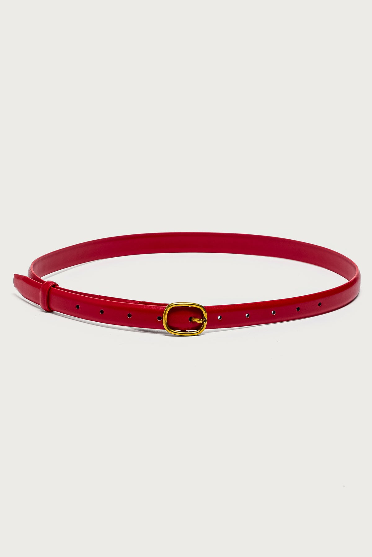 Oval Buckle Faux Leather Belt - Image 2