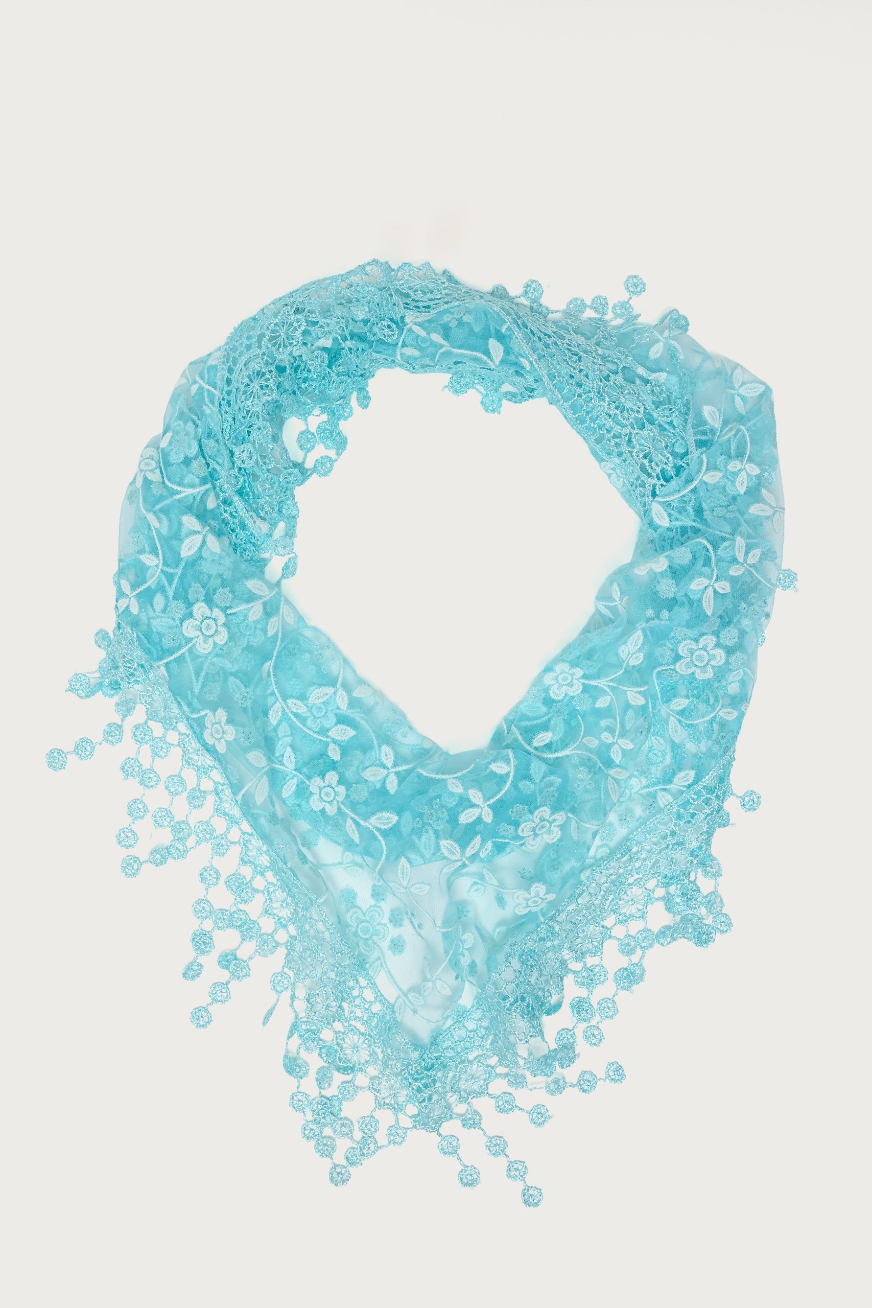 Sparkle Floral Sheer Lace Waist Scarf - Image 2