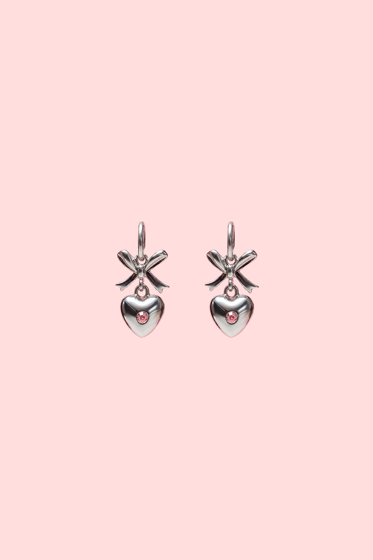 Barbie™ Bow & Heart Hoop Earrings - Image 2