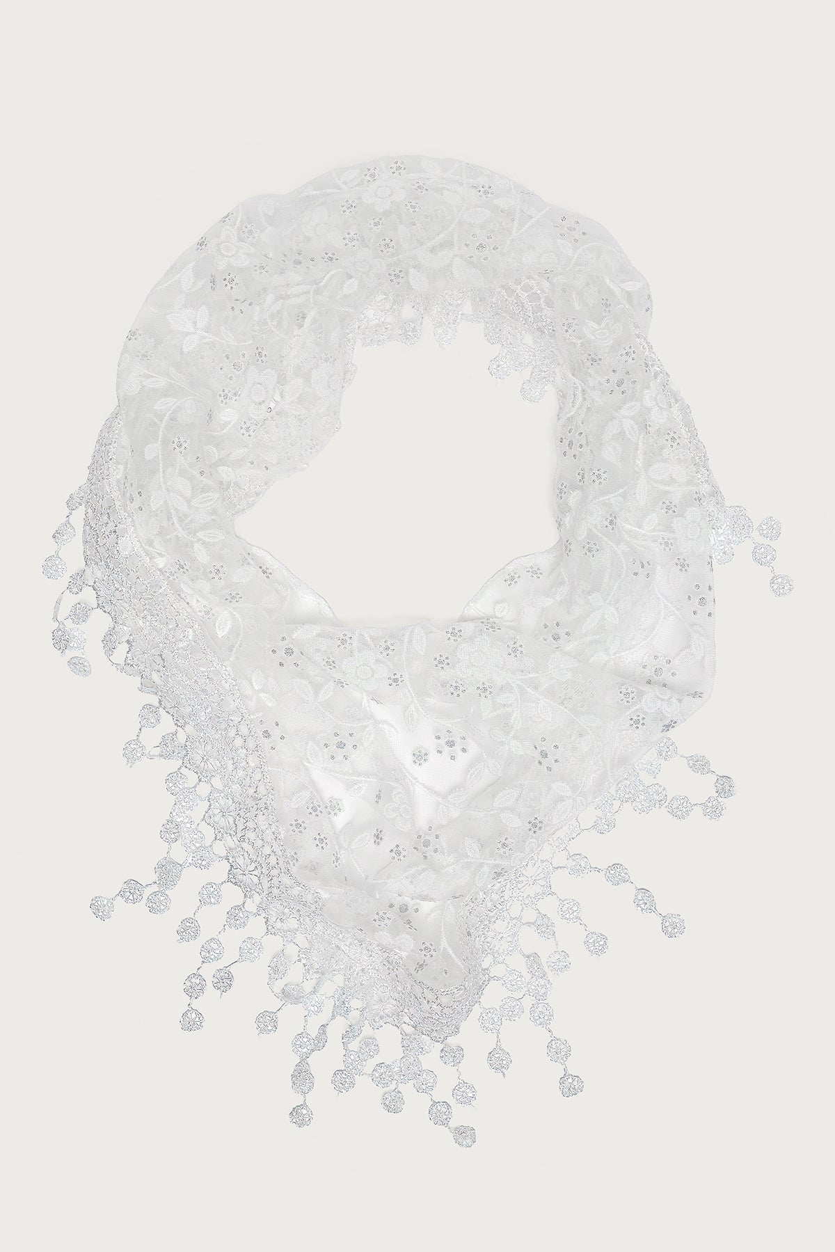 Sparkle Floral Sheer Lace Waist Scarf - Image 2