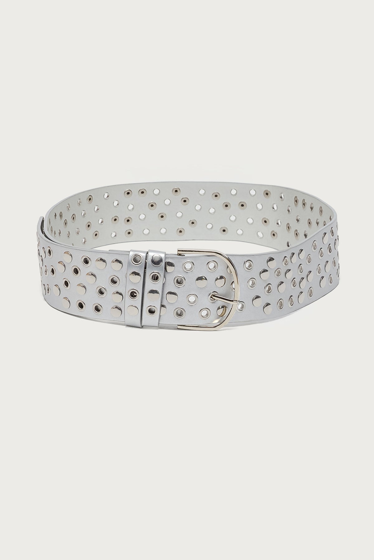 Studded Grommet Faux Leather Belt - Image 2