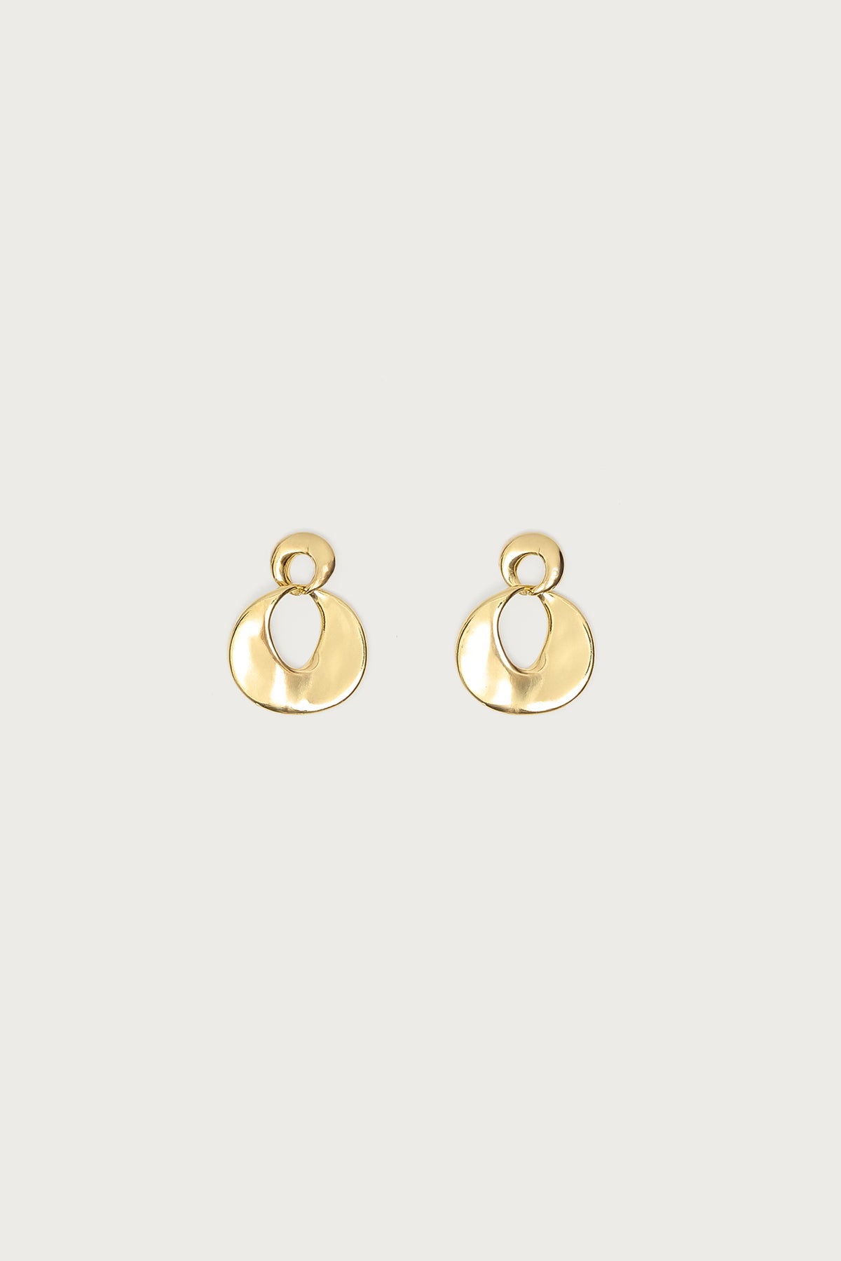 Double Disc Stud Earrings - Image 2