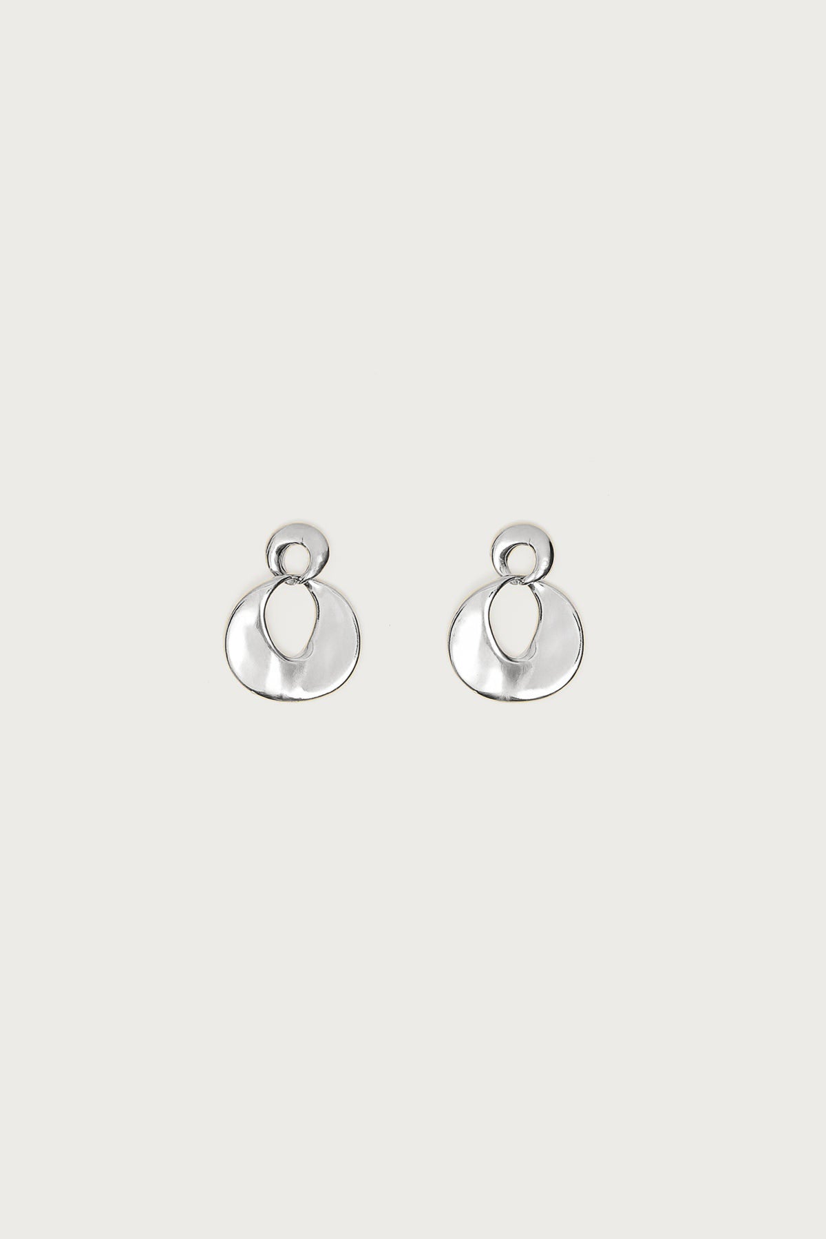 Double Disc Stud Earrings - Image 2