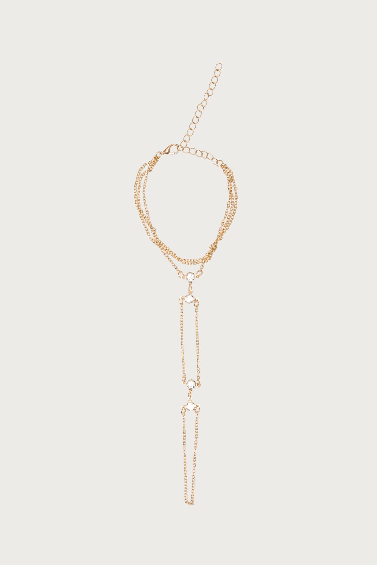 Rhinestone Layered Hand Chain - Image 2