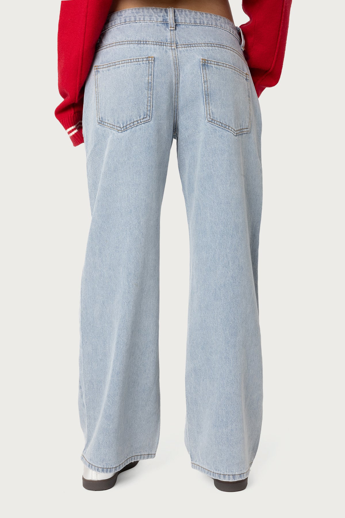 Petite Raelynn Washed Low Rise Baggy Jeans - Image 4