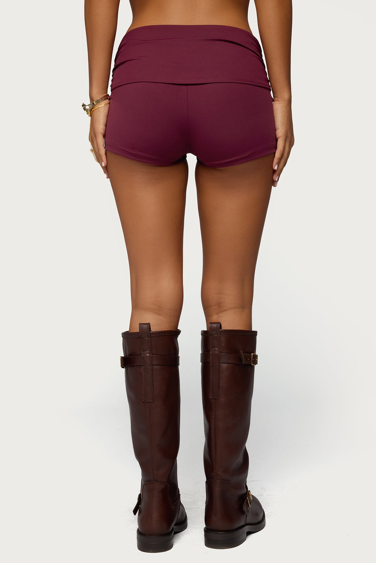 Rusana Swirl Ruched Micro Shorts - Image 5