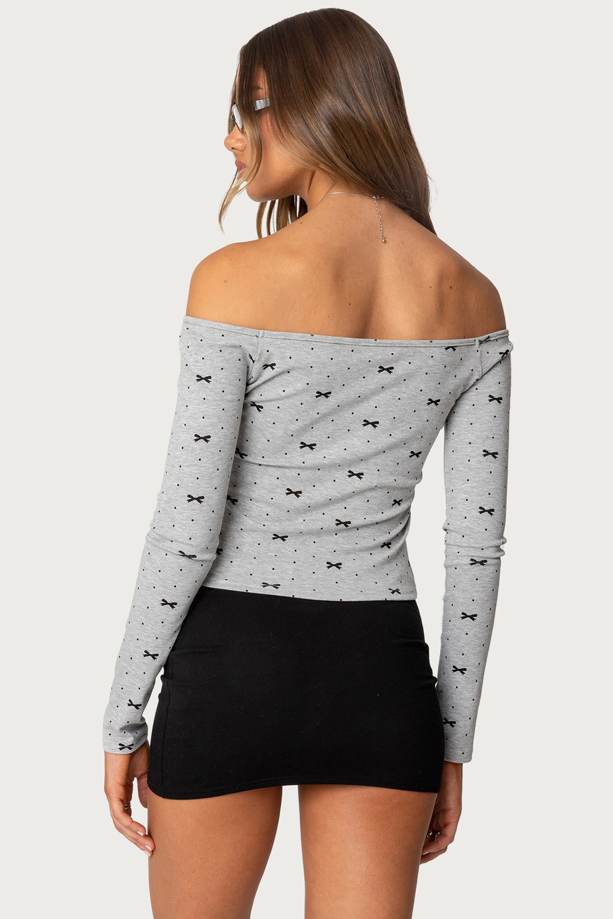 Ryna Bows & Dots Off Shoulder Top - Image 4