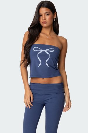 Aiyana Bow Built In Bra Tube Top