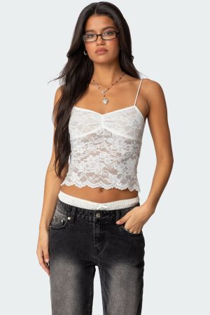 Rut Sheer Lace Tank Top