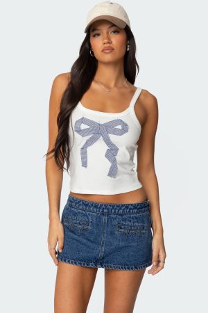 Harpa Gingham Bow Tank Top
