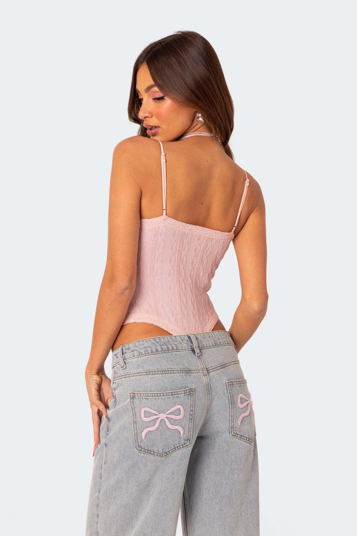 Lacey Knit Cut Out Bodysuit - Image 5