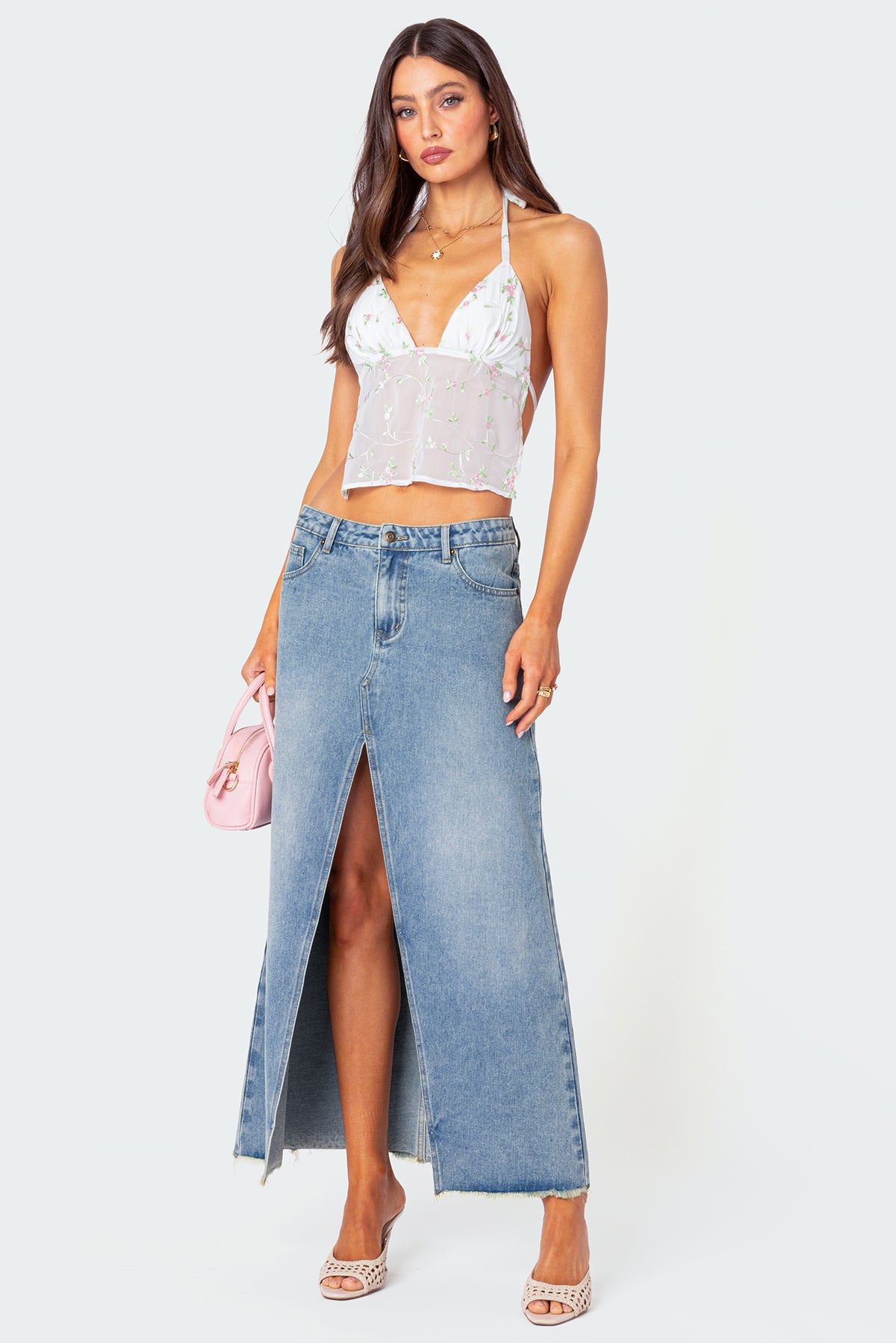 Embroidered Open Back Top - Image 3
