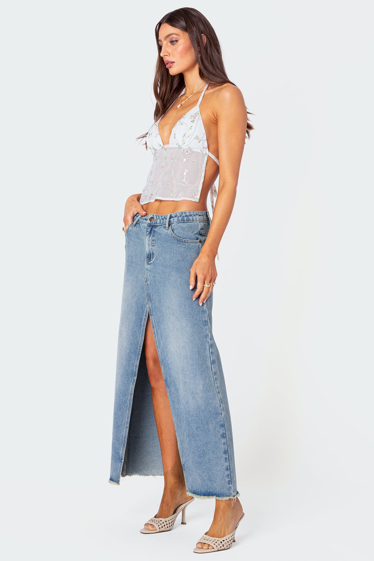 Embroidered Open Back Top - Image 2