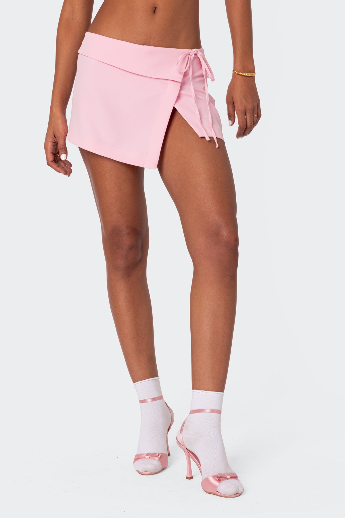 Selena Asymmetric Wrap Mini Skirt - Image 2