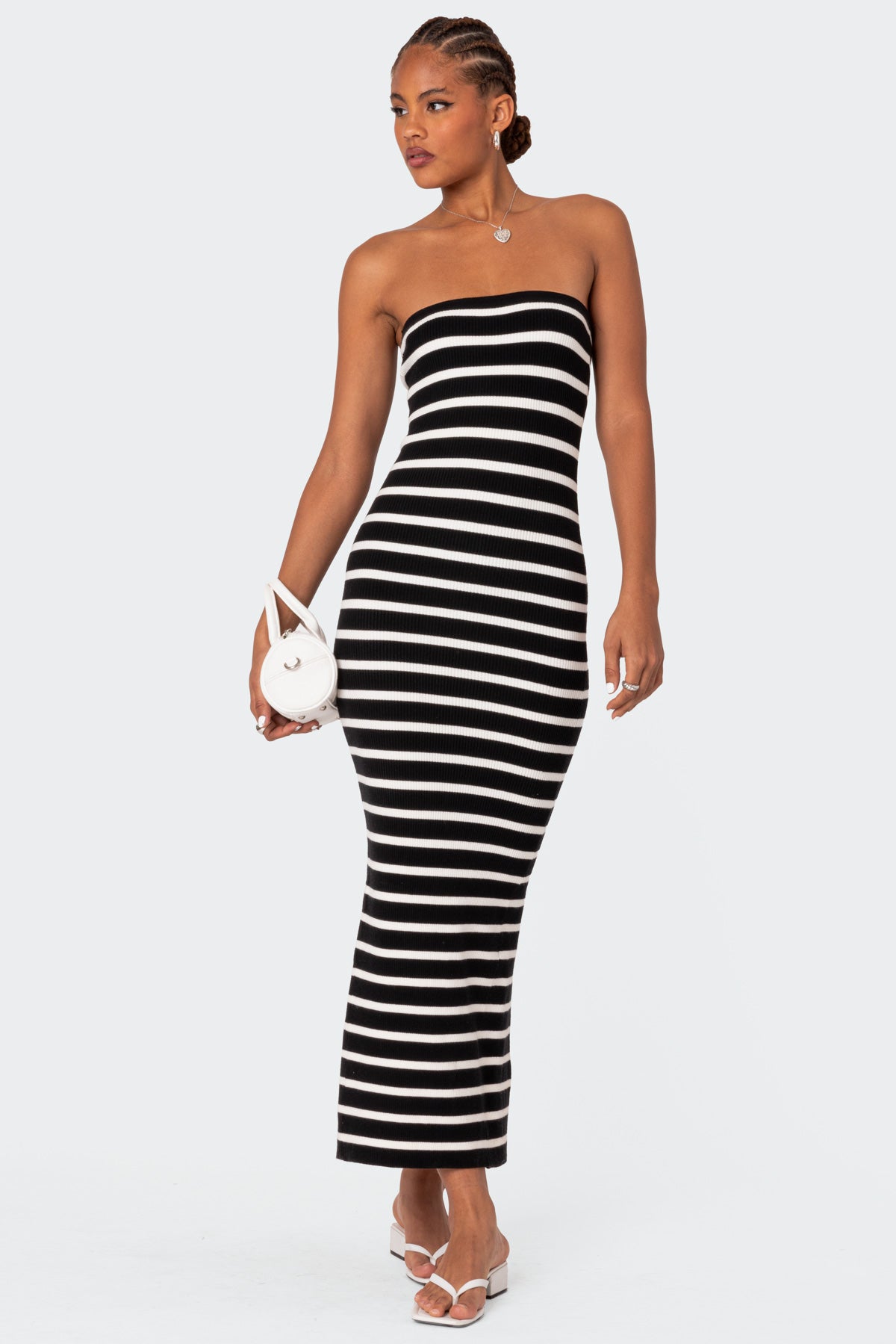 Knit Back Slitted Maxi Dress - Image 5