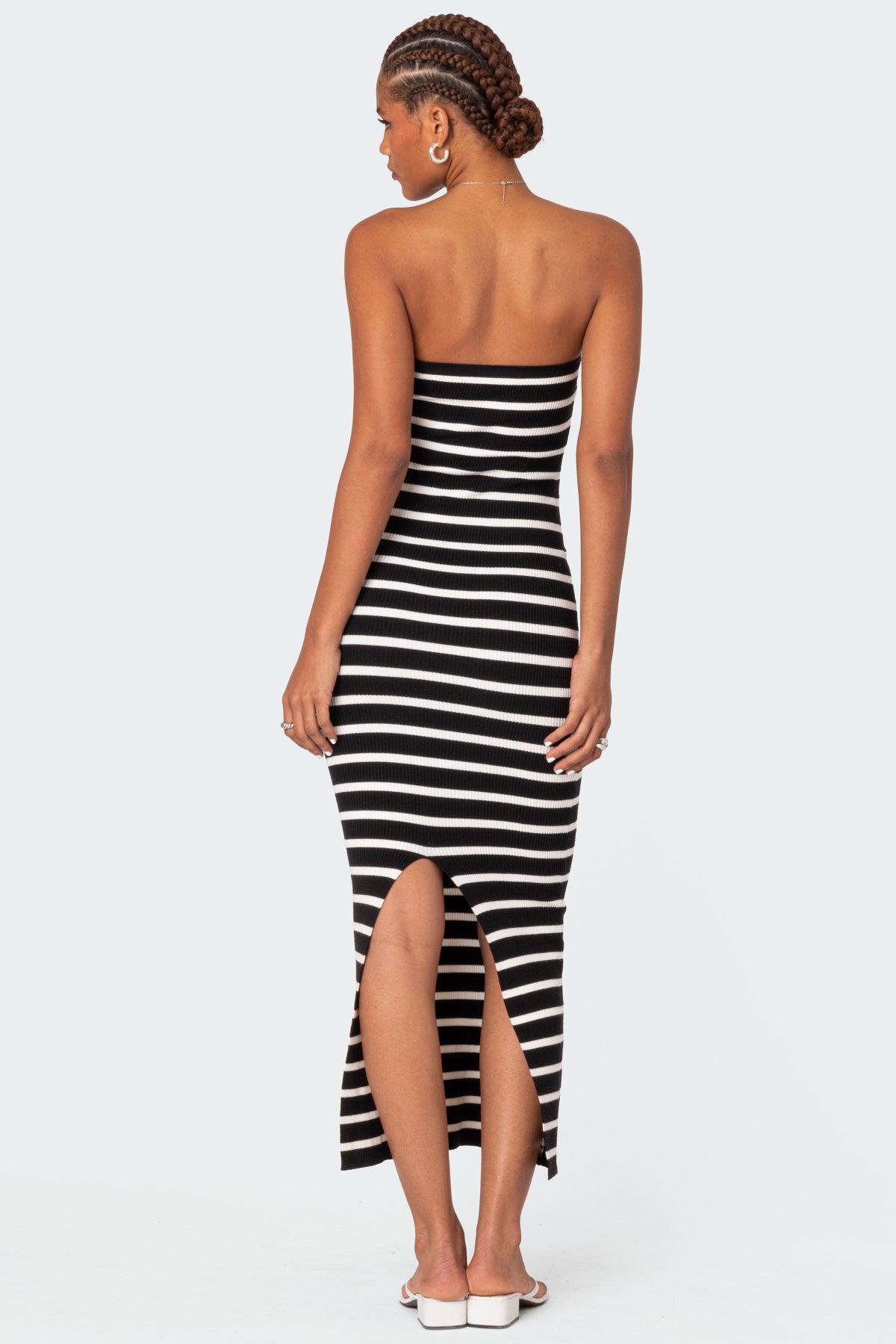 Knit Back Slitted Maxi Dress - Image 4