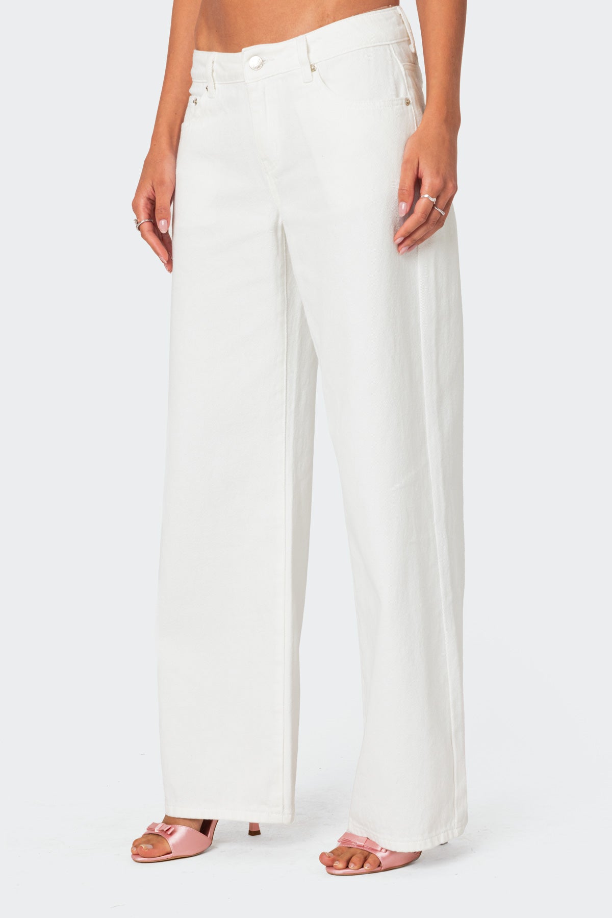 Bow Pocket Low Rise Baggy Jeans - Image 3