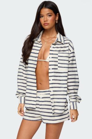 Collins Oversized Striped Button Up Shirt