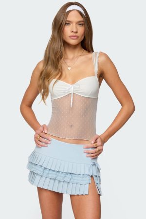 Dotted Sheer Mesh Top