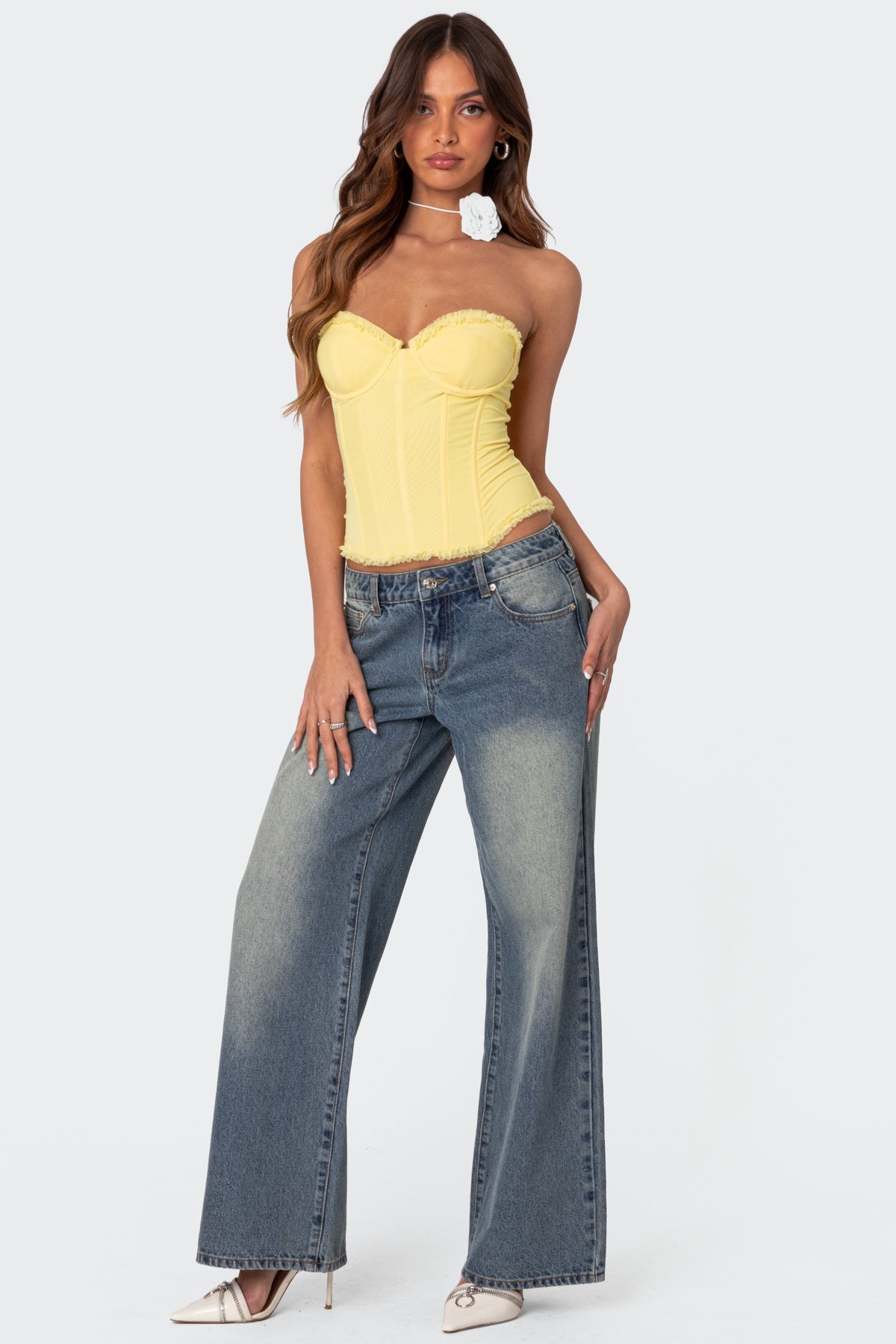Magda Acid Wash Low Rise Baggy Jeans - Image 5