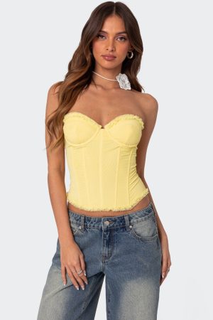 Deirdre Mesh Lace Up Corset
