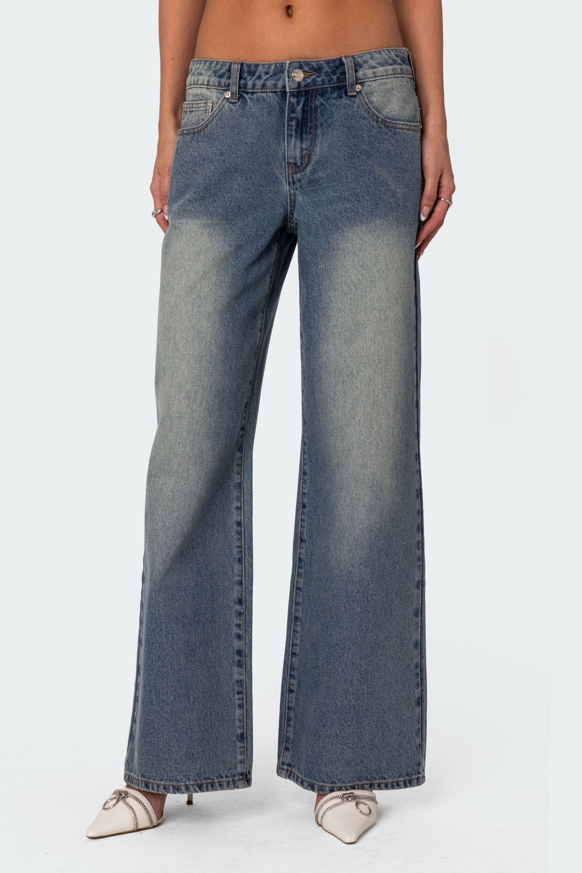 Magda Acid Wash Low Rise Baggy Jeans - Image 2