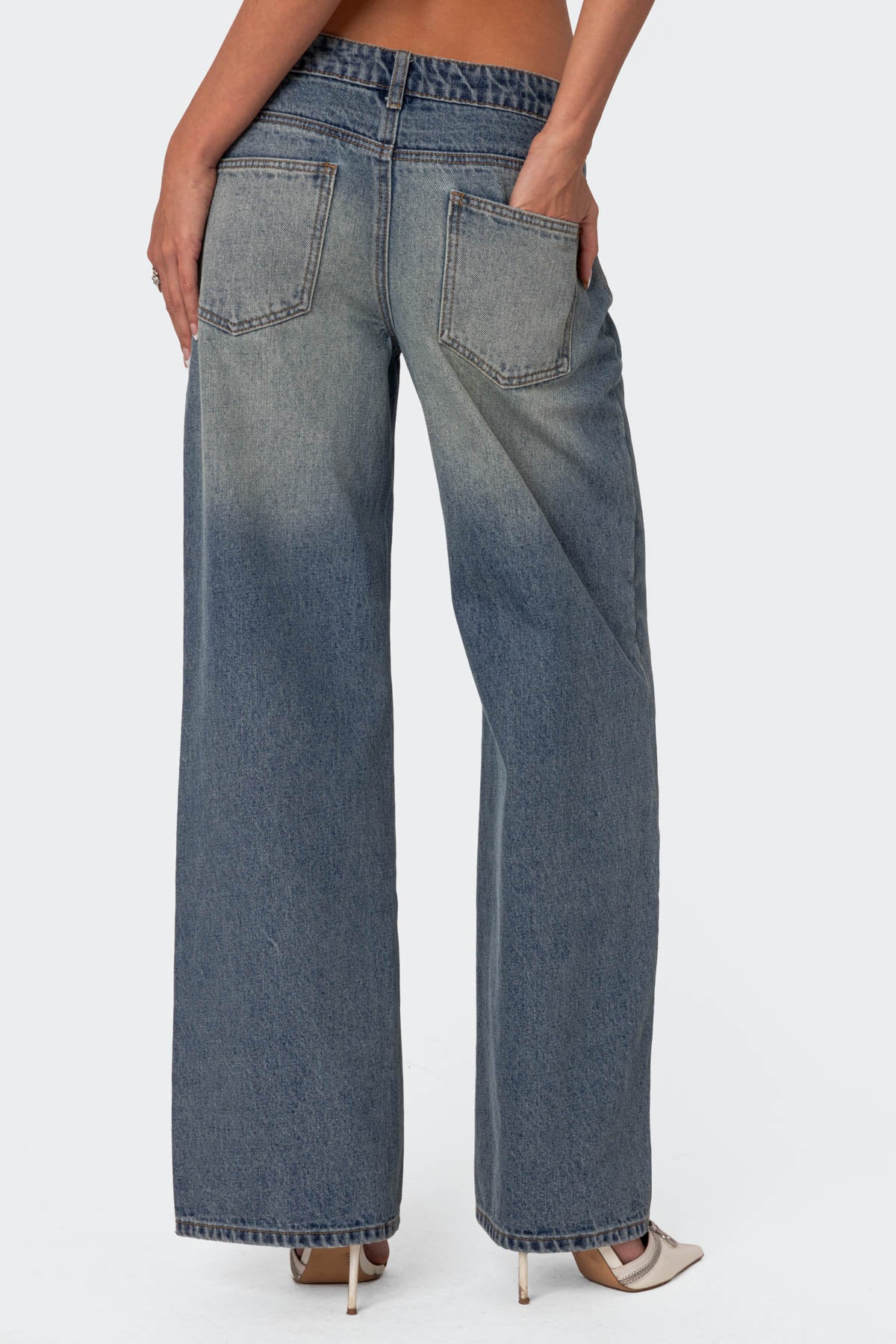 Magda Acid Wash Low Rise Baggy Jeans - Image 4