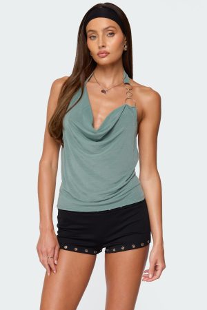 Rhia Cowl Neck Halter Top