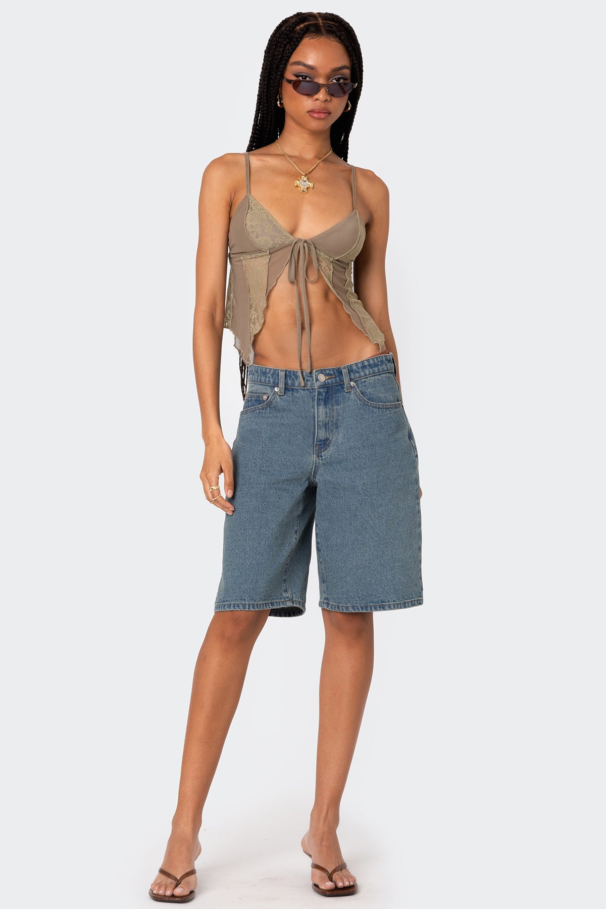 Patchwork Lacey Mesh Top - Image 2