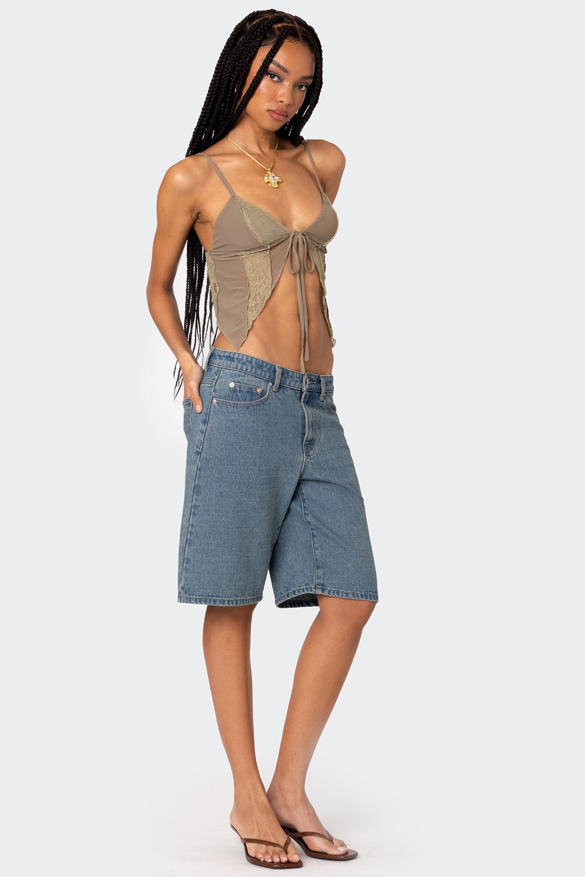 Patchwork Lacey Mesh Top - Image 4