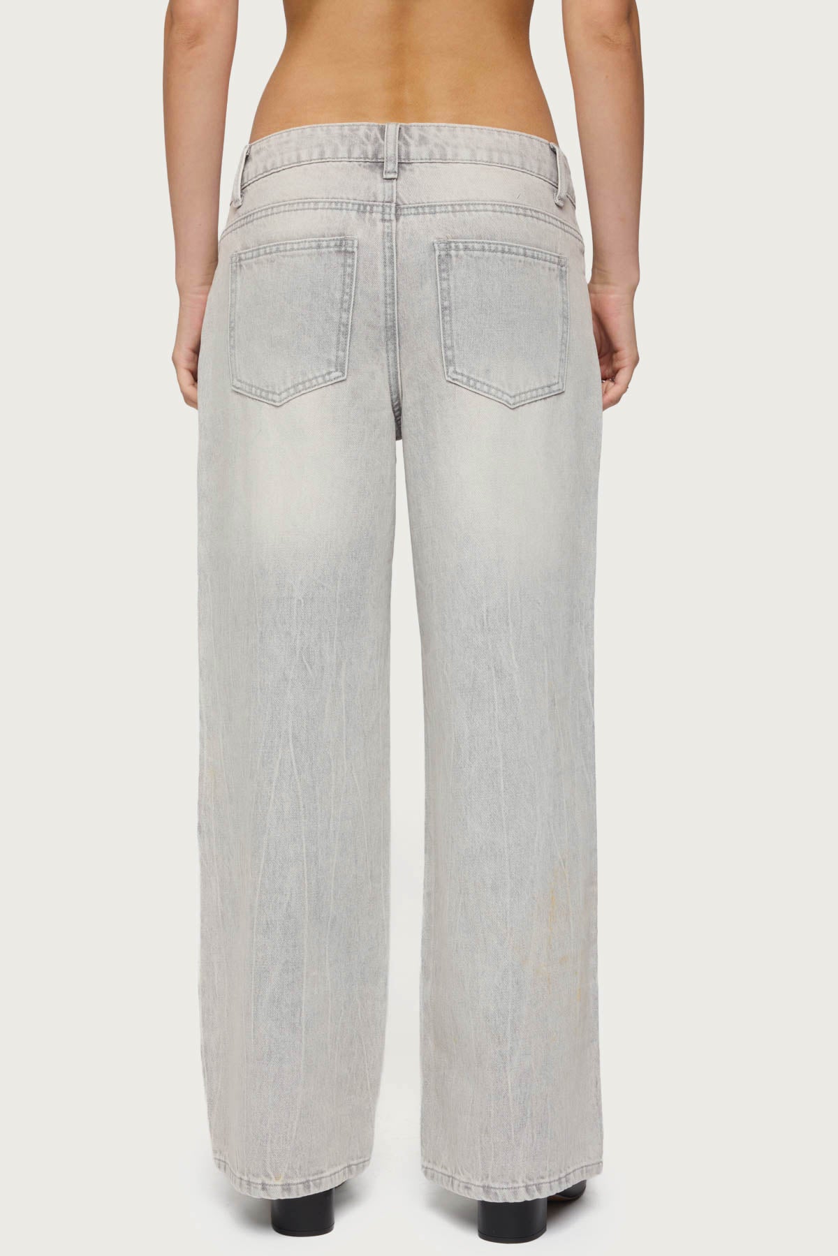 Petite Magda Acid Wash Low Rise Baggy Jeans - Image 5