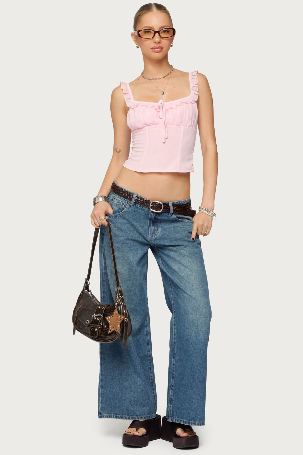 Petite Vyxen Vintage Washed Low Rise Baggy Jeans - Image 3