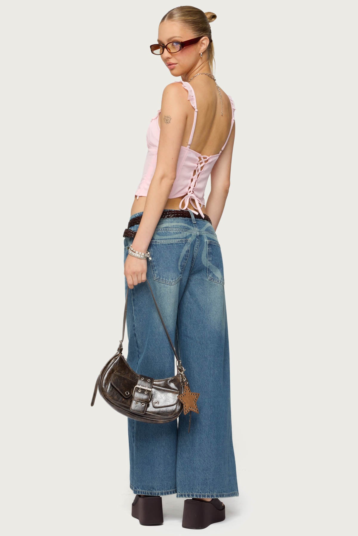 Petite Vyxen Vintage Washed Low Rise Baggy Jeans - Image 2