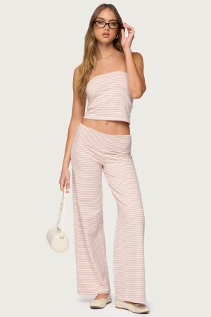 Lilah Striped Fold Over Pants