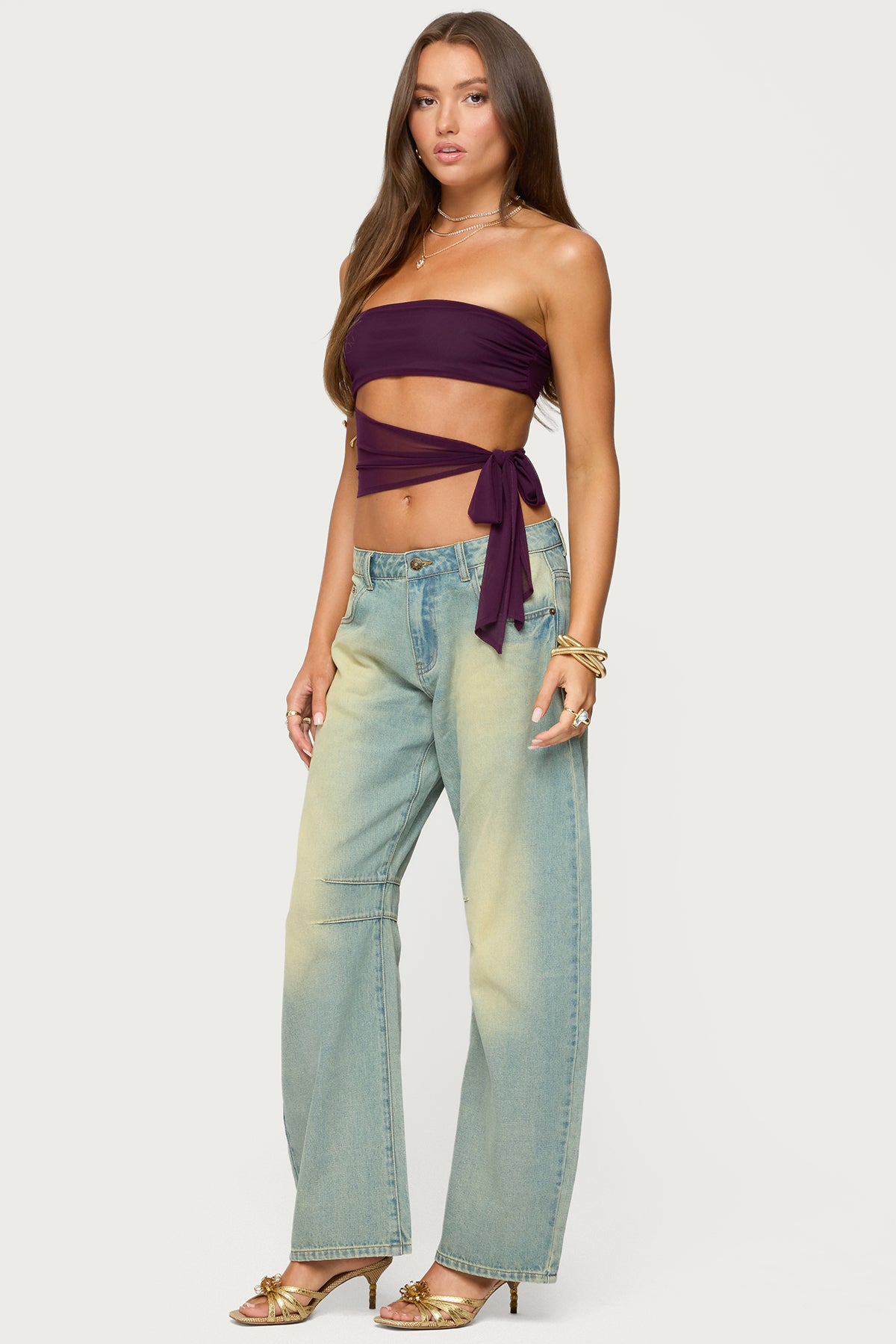 Cayden Washed Low Rise Barrel Jeans - Image 3