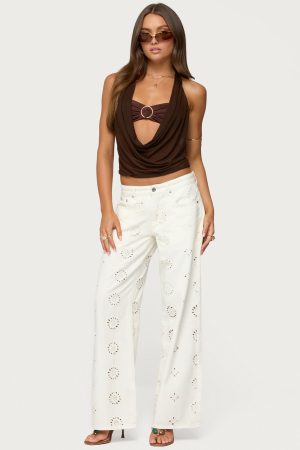 Eyelet Low Rise Baggy Jeans