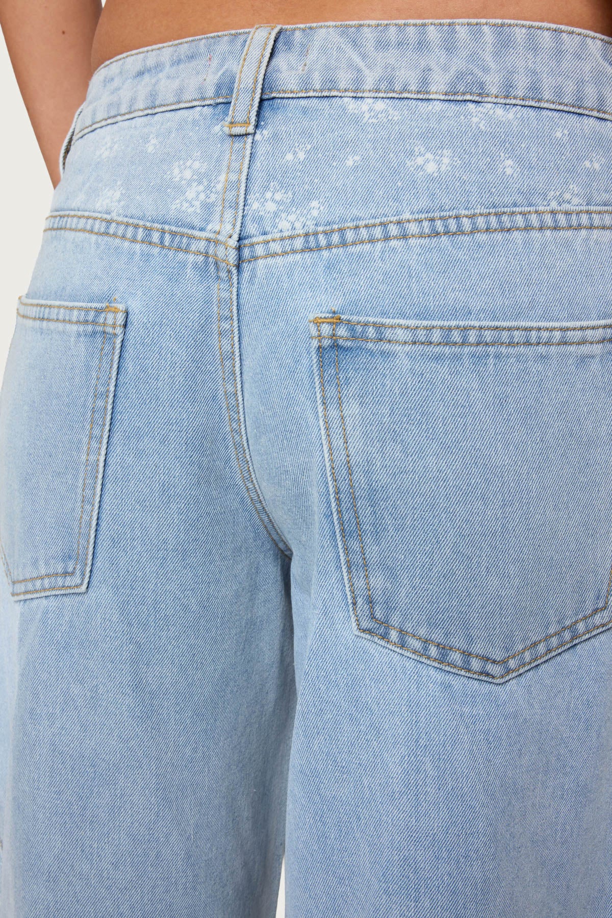 Floral Split Low Rise Baggy Jeans - Image 6