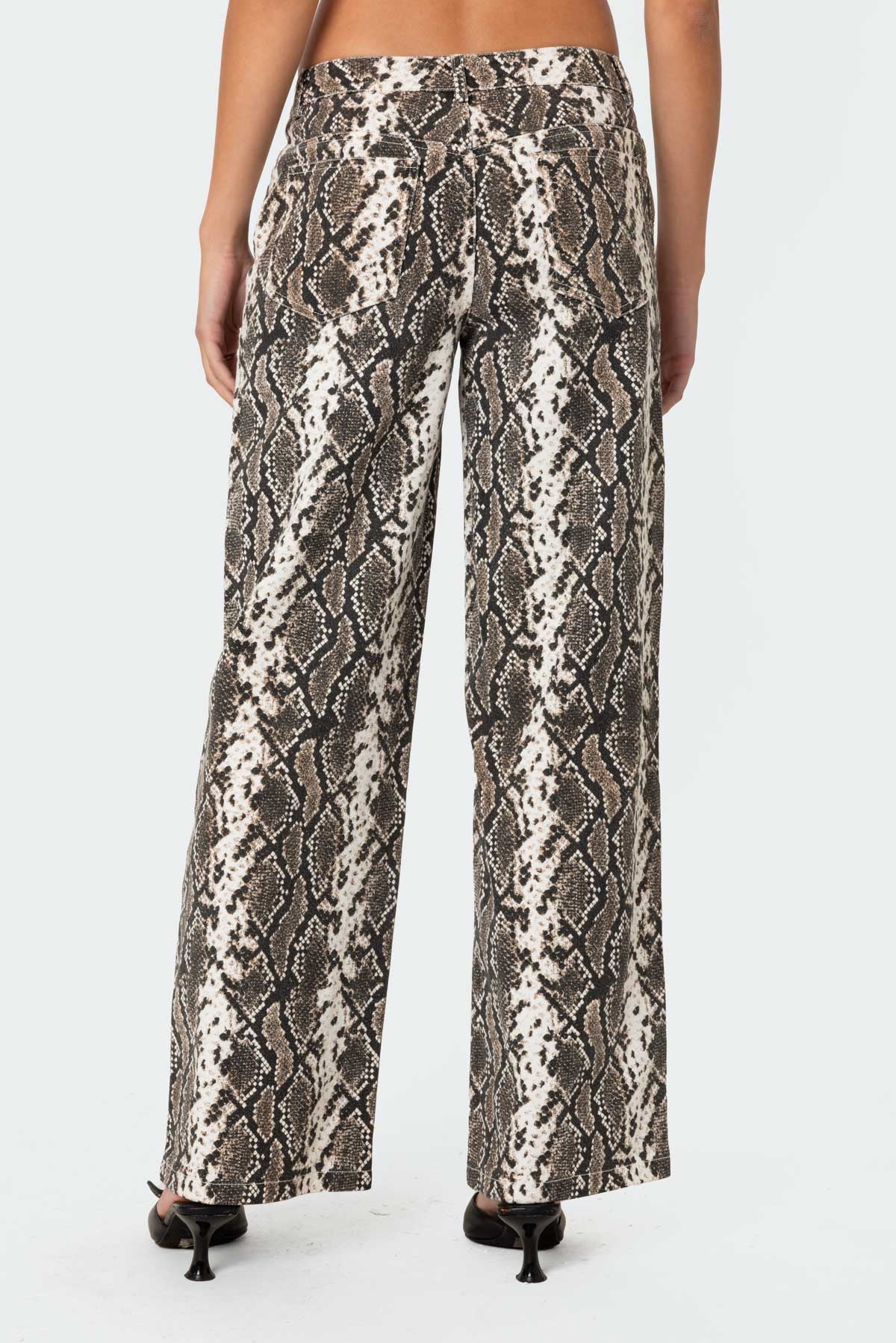 Snakescale Printed Low Rise Baggy Jeans - Image 5