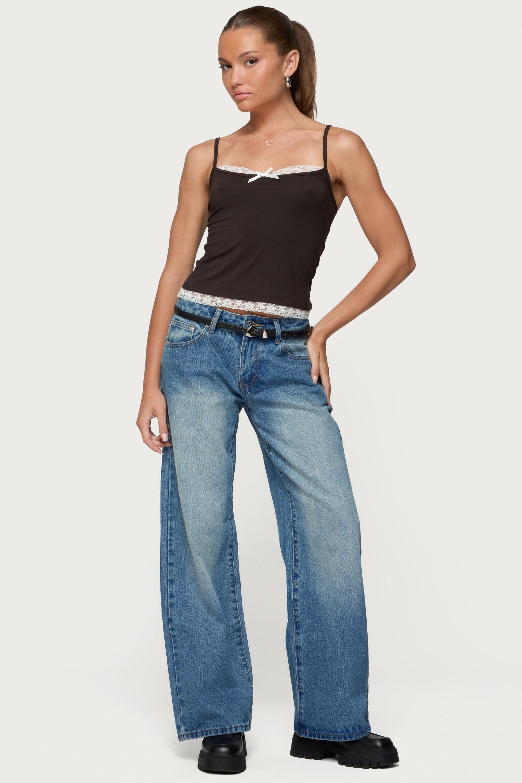 Magda Acid Wash Low Rise Baggy Jeans - Image 3