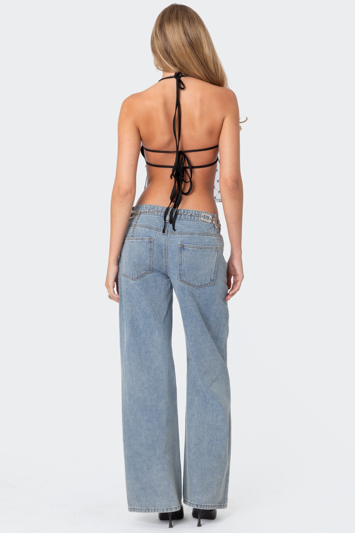 Sheer Sequin Backless Top - Image 2