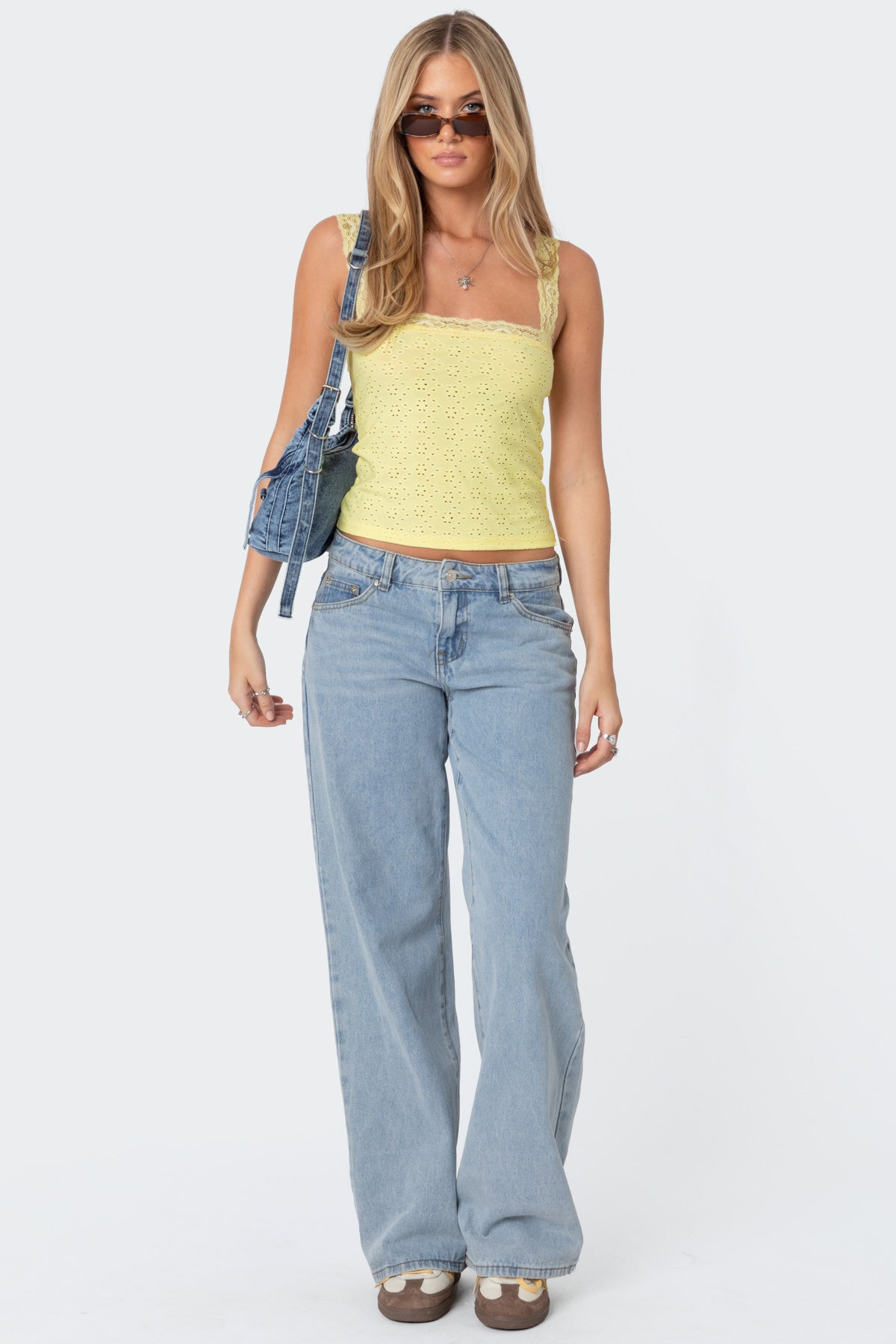 Virginia Lace Trim Eyelet Tank Top - Image 2