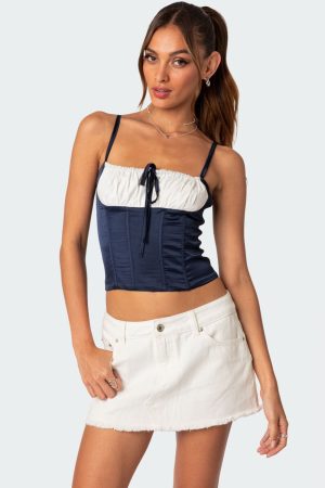 Arabelle Satin Effect Lace Up Corset