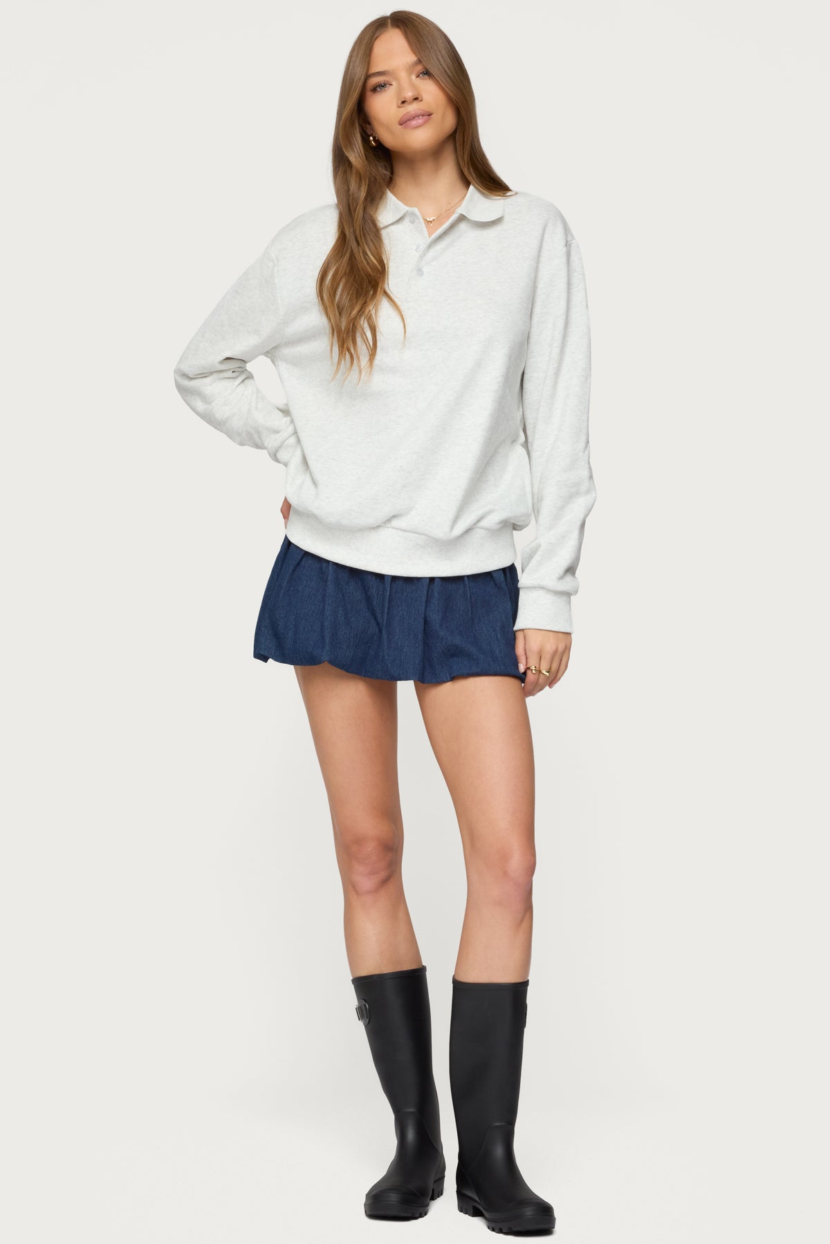 Scholar Oversized Polo Sweatshirt - Image 5